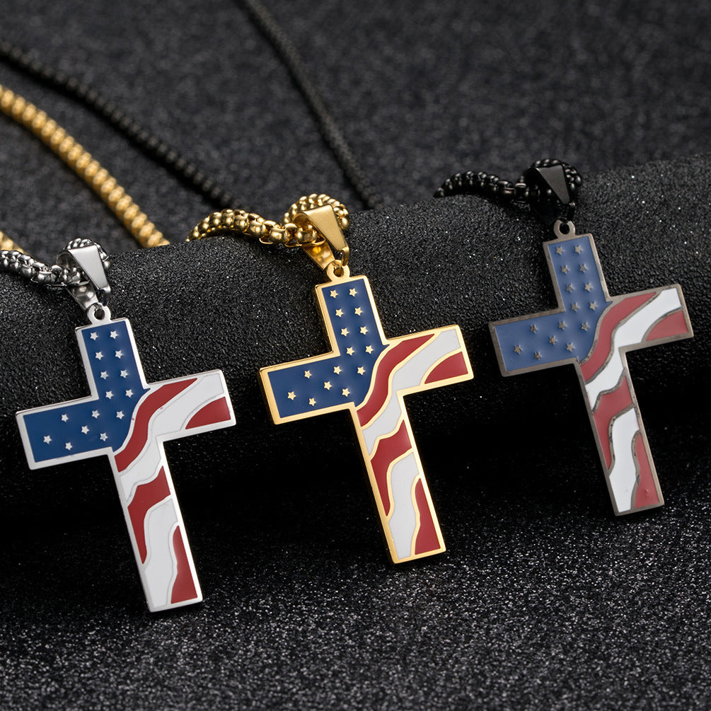 Flag Cross Necklace