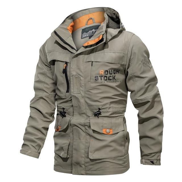 Cross-border jacket men's mid-length casual outdoor hooded plus size