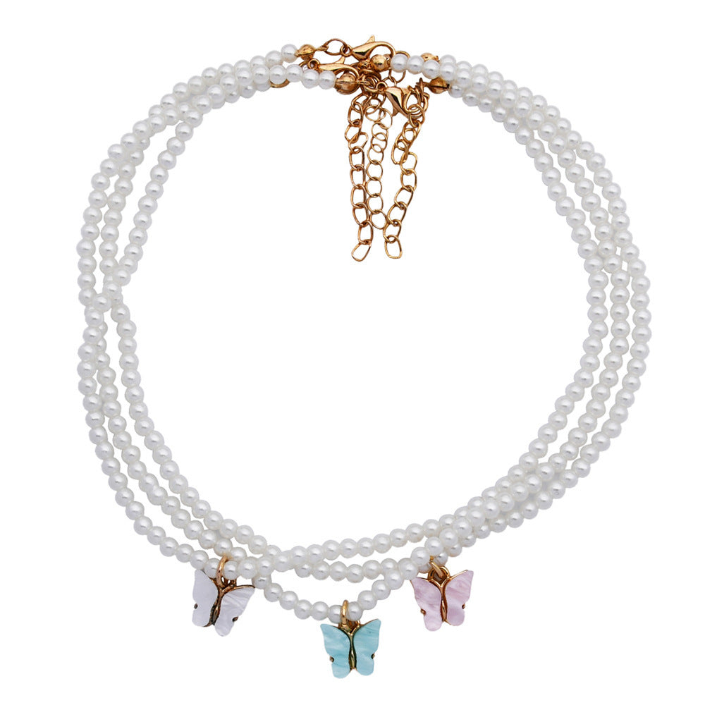 Opal Bow Knot Pearl Necklace