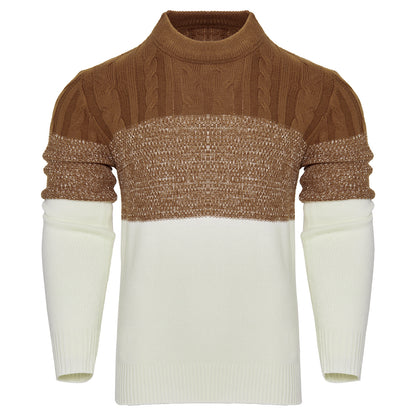 Block Long Sleeve Cable Knit Pullover Sweater