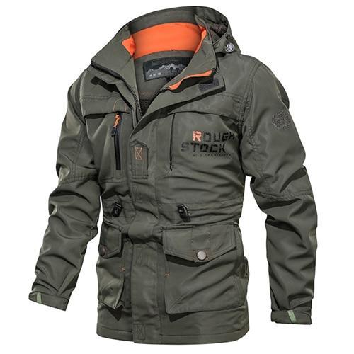 Cross-border jacket men's mid-length casual outdoor hooded plus size