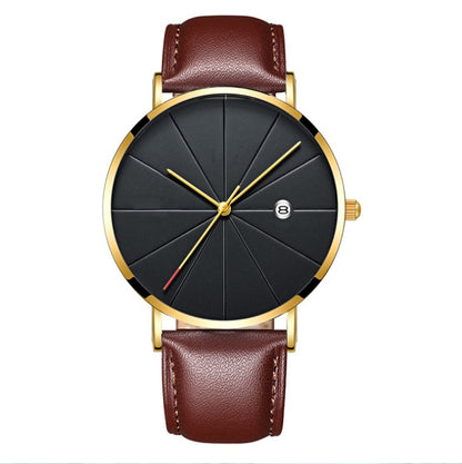 Simple calendar watch male creative waterproof quartz watch