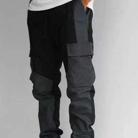 Large Pocket Stitching Trousers Men's Loose Feet