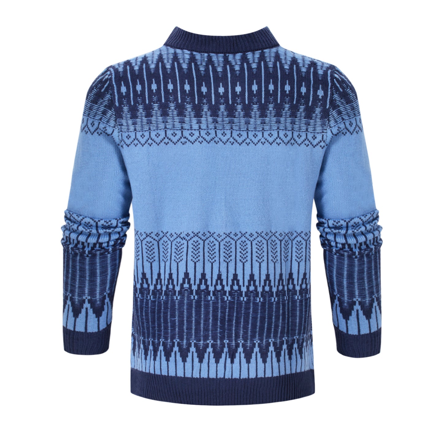 Crewneck Pullover Unisex Fair Isle Long Sleeve Knitted Sweater