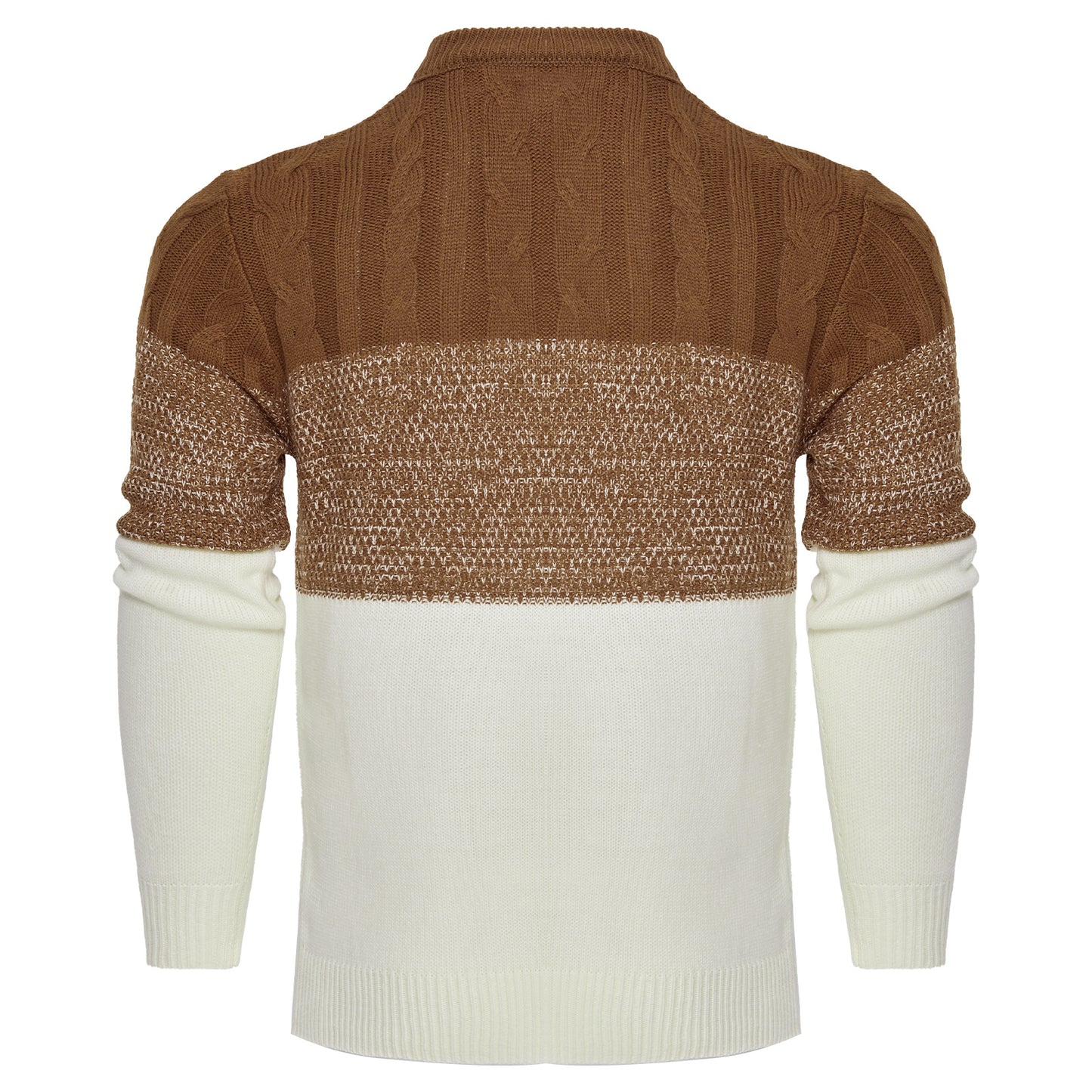 Block Long Sleeve Cable Knit Pullover Sweater