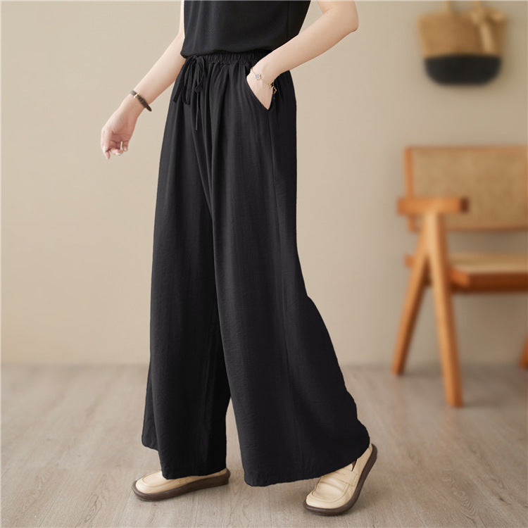 New Plus Size Wide Legs Mop Straight Casual Pants