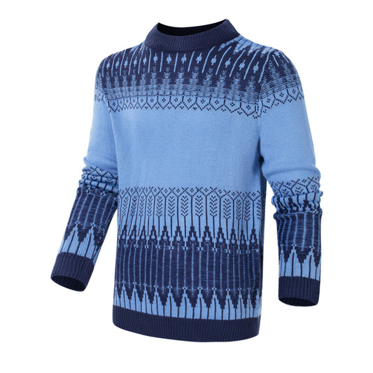 Crewneck Pullover Unisex Fair Isle Long Sleeve Knitted Sweater