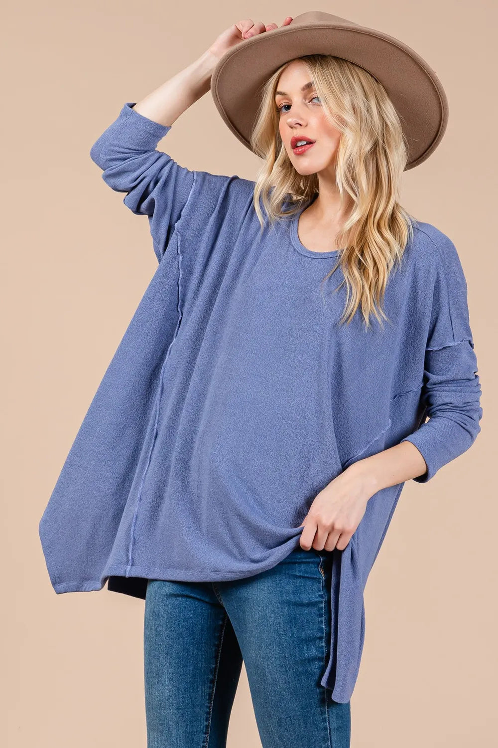 Ces Femme Asymmetrical Long Sleeve Top