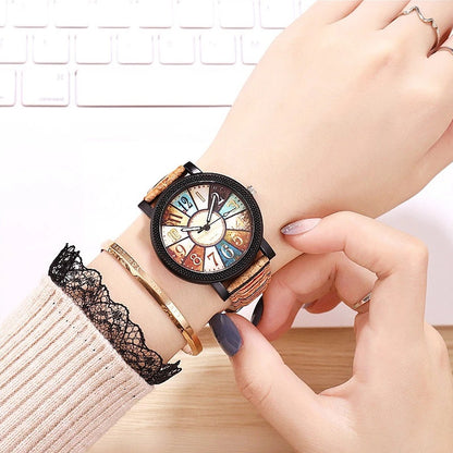 Casual Vintage Leather Women Quartz Wrist Watch