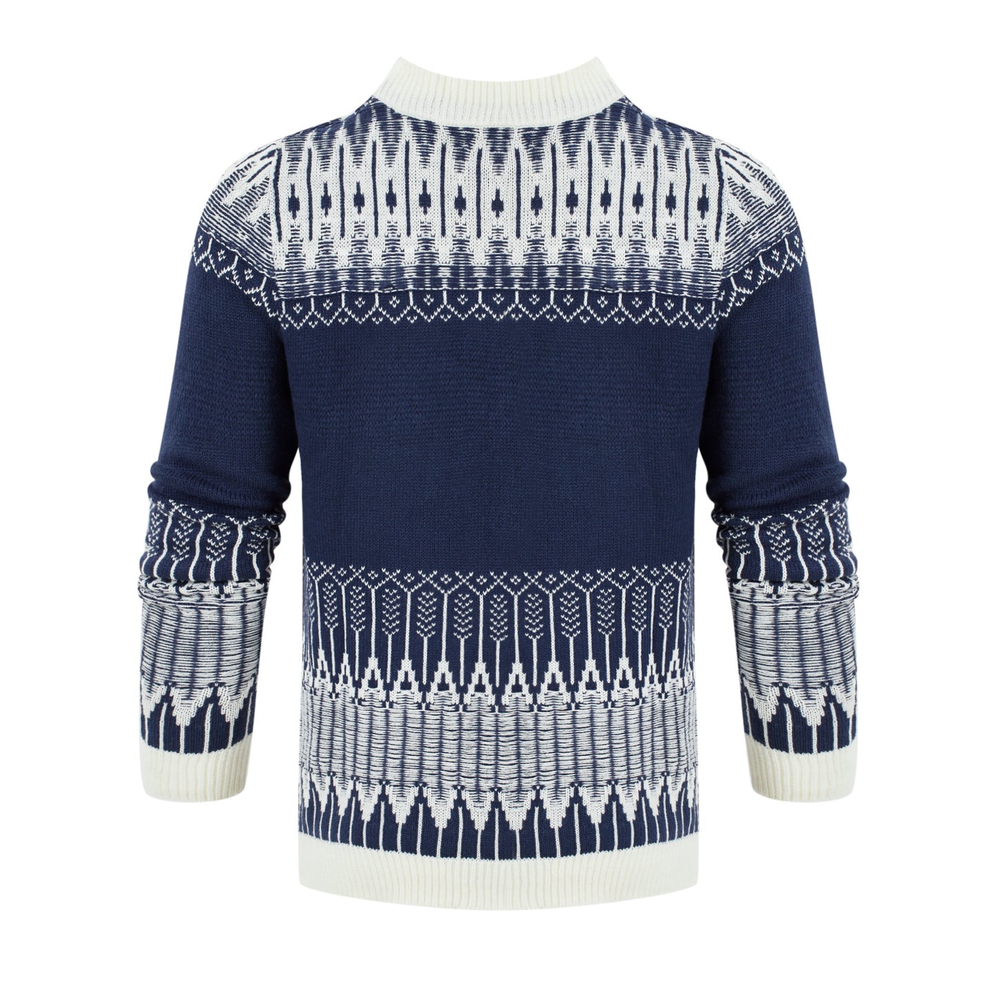 Crewneck Pullover Unisex Fair Isle Long Sleeve Knitted Sweater