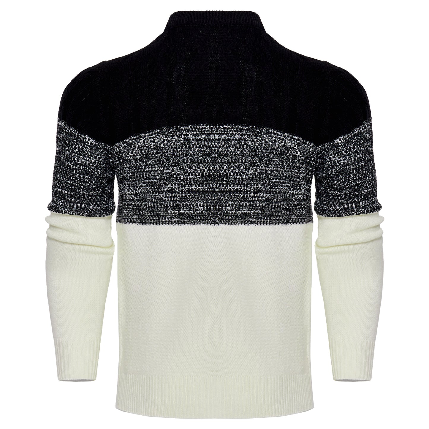 Block Long Sleeve Cable Knit Pullover Sweater