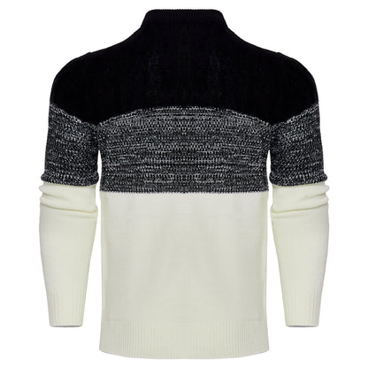 Block Long Sleeve Cable Knit Pullover Sweater