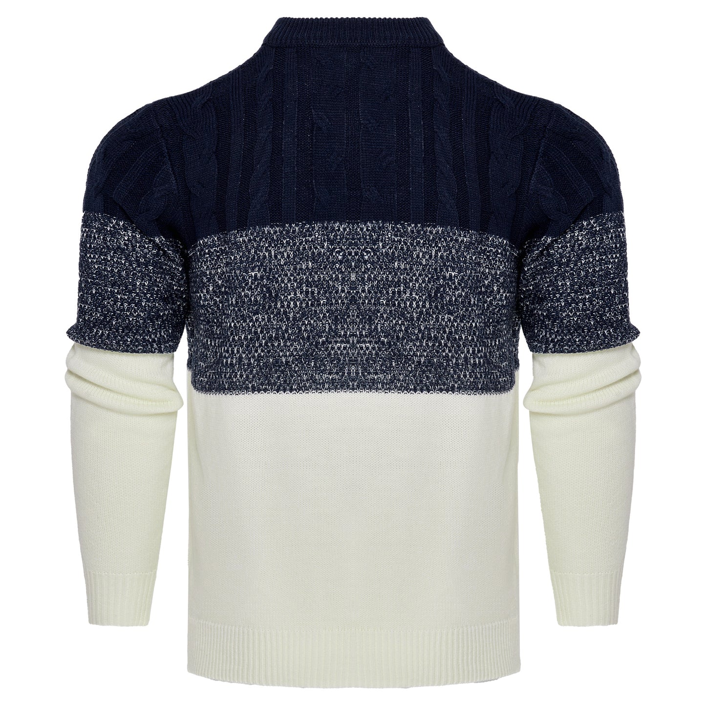 Block Long Sleeve Cable Knit Pullover Sweater