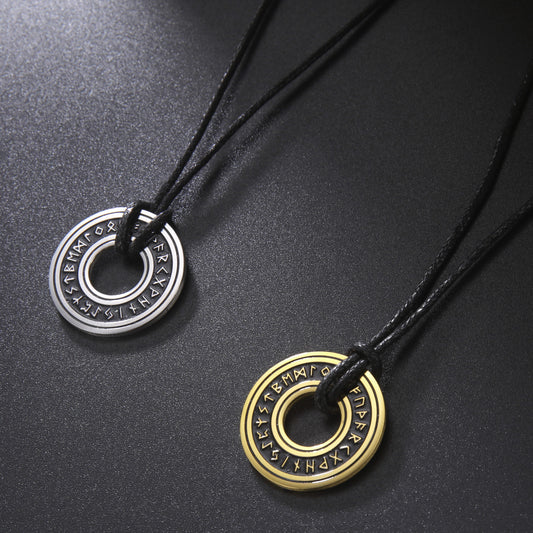 Asgard Crafted Circular Horn Rune Pendant Chain